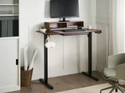 Scrivania elettrica regolabile in altezza LUCAMA Marrone/Nero 120 cm 60 cm con porta USB