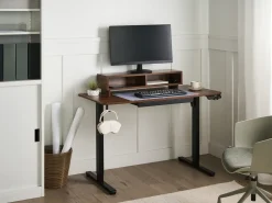 Scrivania elettrica regolabile in altezza LUCAMA Marrone/Nero 120 cm 60 cm con porta USB