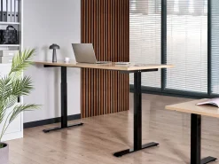 Scrivania elettrica regolabile in altezza DESTINES Nero/Marrone chiaro 180 cm 72 cm