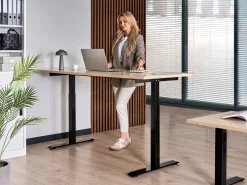 Scrivania elettrica regolabile in altezza DESTINES Nero/Marrone chiaro 180 cm 72 cm