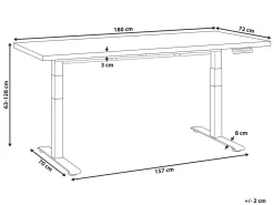 Scrivania elettrica regolabile in altezza DESTINES Nero/Marrone chiaro 180 cm 72 cm