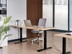 Scrivania elettrica regolabile in altezza DESTINES Nero/Marrone chiaro 180 cm 72 cm