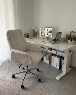 Scrivania elettrica regolabile in altezza DESTINES Bianco 180 cm 80 cm