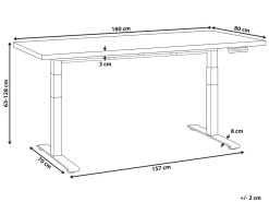 Scrivania elettrica regolabile in altezza DESTINES Bianco 180 cm 80 cm