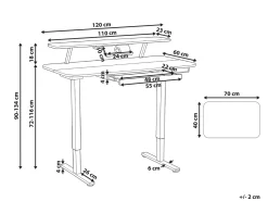 Scrivania elettrica regolabile in altezza WILBANKS Marrone/Nero 120 cm 60 cm con porta USB