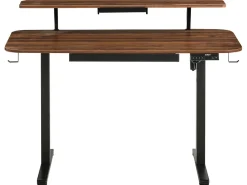 Scrivania elettrica regolabile in altezza WILBANKS Marrone/Nero 120 cm 60 cm con porta USB