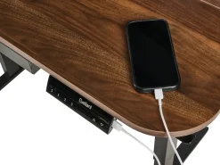 Scrivania elettrica regolabile in altezza WILBANKS Marrone/Nero 120 cm 60 cm con porta USB