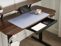 Scrivania elettrica regolabile in altezza WILBANKS Marrone/Nero 120 cm 60 cm con porta USB