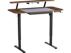 Scrivania elettrica regolabile in altezza WILBANKS Marrone/Nero 120 cm 60 cm con porta USB
