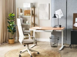 Scrivania elettrica regolabile in altezza KENLY Marrone/Bianco 120 cm 60 cm con porta USB