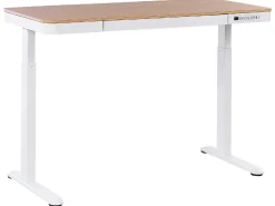 Scrivania elettrica regolabile in altezza KENLY Marrone/Bianco 120 cm 60 cm con porta USB