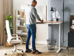 Scrivania elettrica regolabile in altezza KENLY Marrone/Bianco 120 cm 60 cm con porta USB