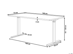 Scrivania elettrica regolabile in altezza DESTIN II Nero 160 cm 72 cm