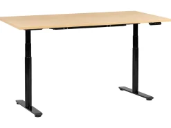 Scrivania elettrica regolabile in altezza DESTINAS Nero/Marrone chiaro 180 cm 72 cm