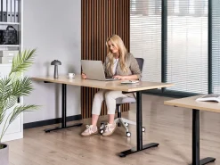 Scrivania elettrica regolabile in altezza DESTINAS Nero/Marrone chiaro 180 cm 72 cm