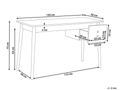 Scrivania FENESTRA Marrone chiaro/Bianco 120 cm 50 cm