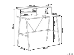Scrivania HARISON Marrone scuro 100 cm 53 cm