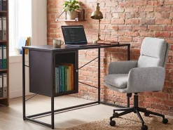 Scrivania HARJO Nero 100 cm 50 cm con contenitore