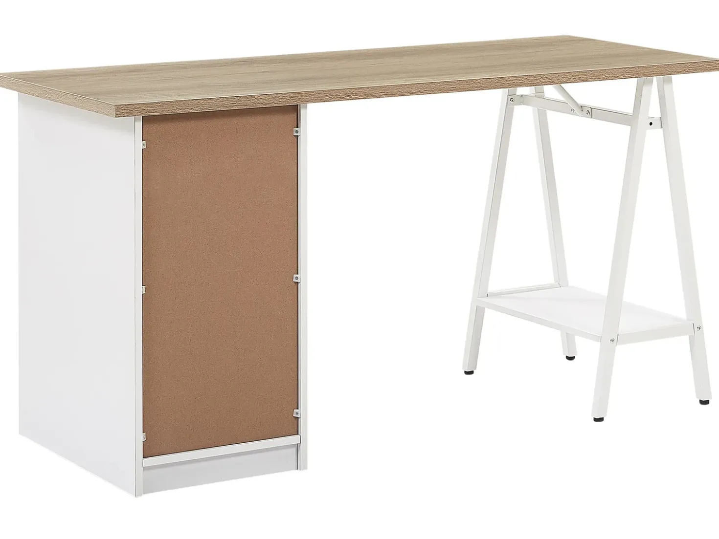 Scrivania HEBER Marrone/Bianco 140 cm 60 cm con Cassetti