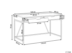 Scrivania JENA Nero 120 cm 60 cm con Cassetti