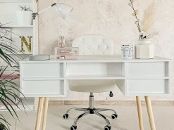 Scrivania LEVIN Bianco 110 cm 55 cm con Cassetti
