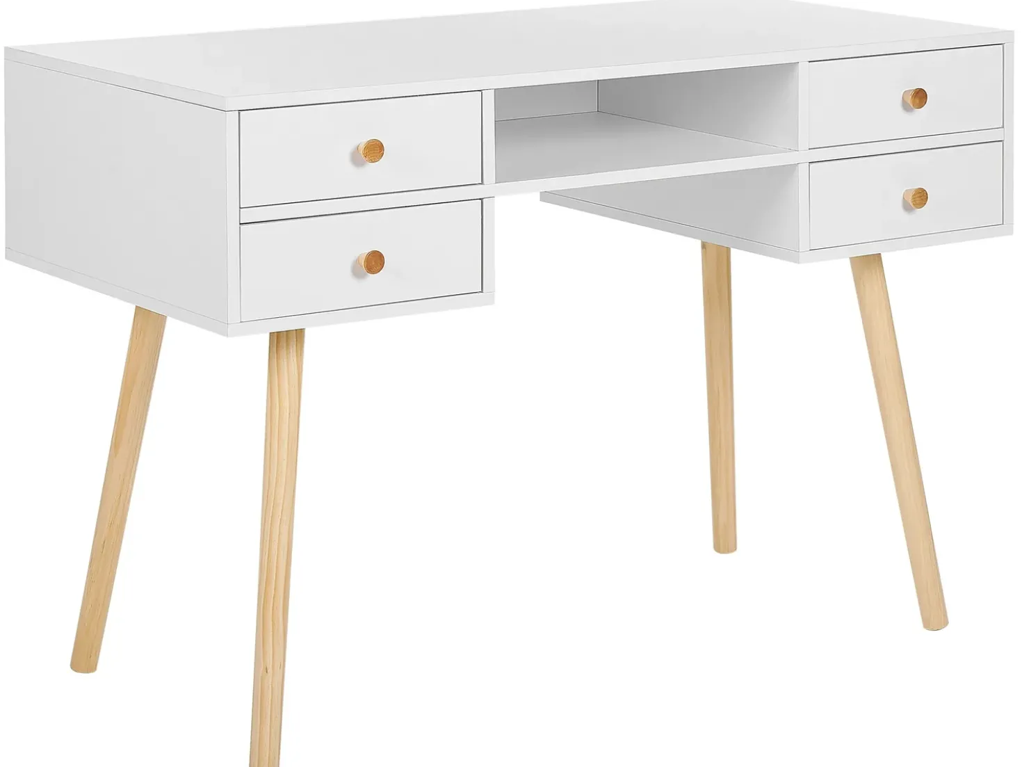 Scrivania LEVIN Bianco 110 cm 55 cm con Cassetti