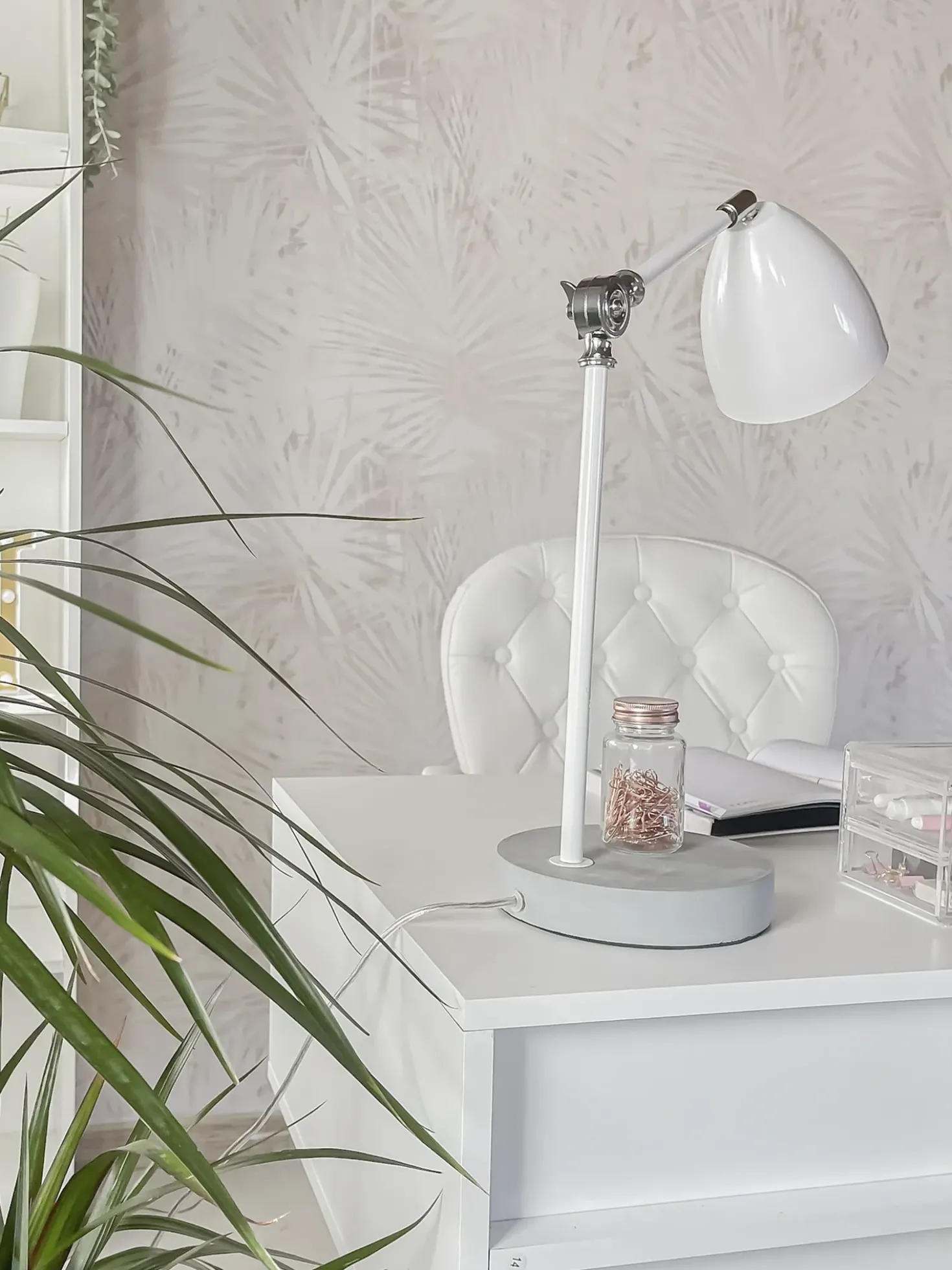 Scrivania LEVIN Bianco 110 cm 55 cm con Cassetti