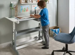 Scrivania manuale regolabile in altezza NANNUP Bianco 110 cm 53 cm