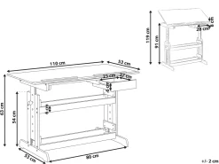 Scrivania manuale regolabile in altezza NANNUP Bianco 110 cm 53 cm