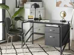 Scrivania MORITON Nero 117 cm 57 cm con contenitore