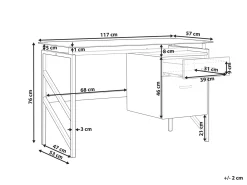 Scrivania MORITON Nero 117 cm 57 cm con contenitore