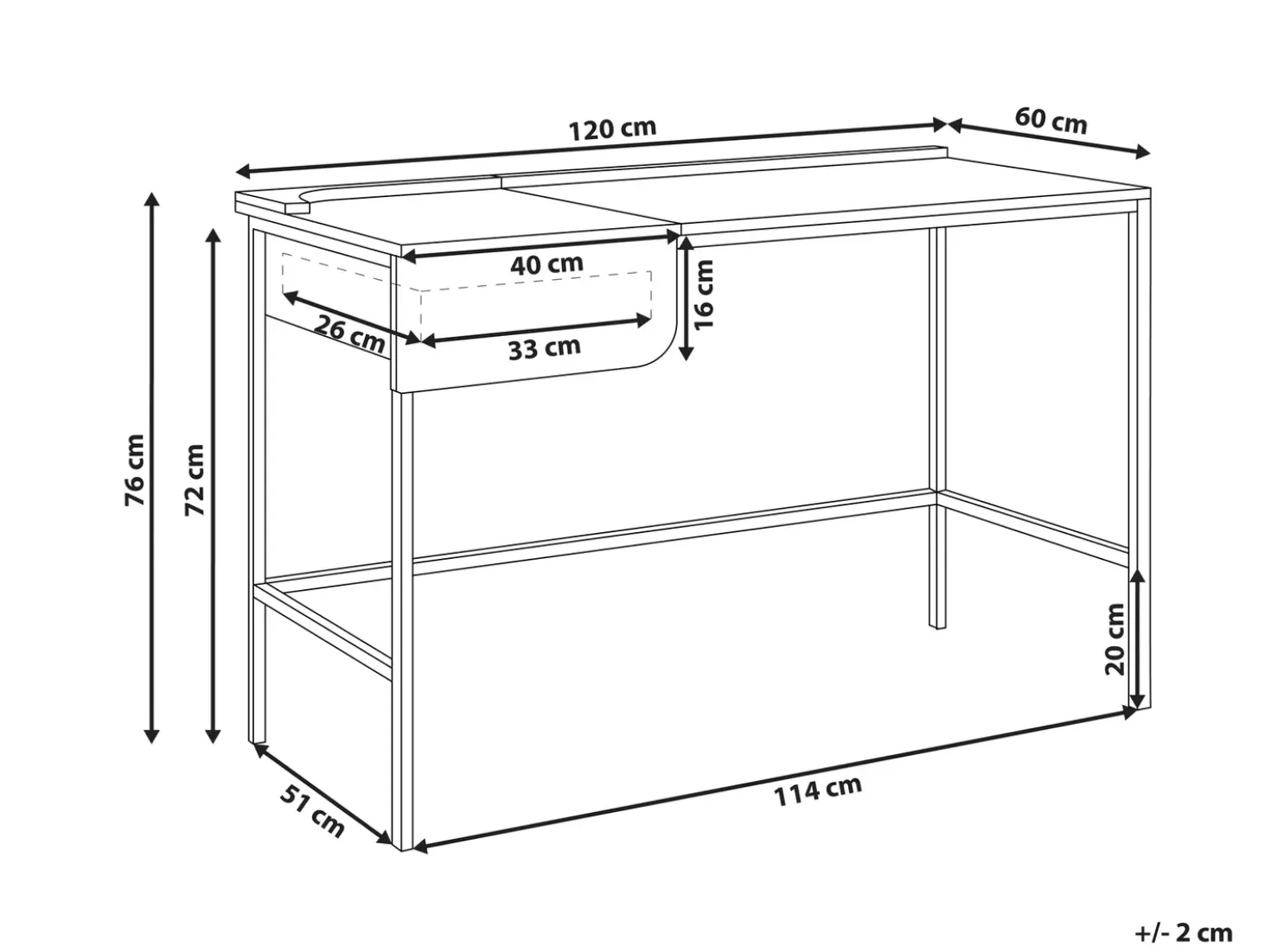 Scrivania OCATE Bianco 120 cm 60 cm