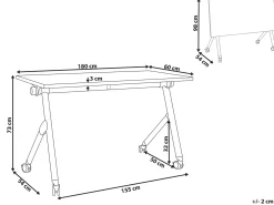 Scrivania pieghevole BENDI Marrone chiaro 180 cm 60 cm con ruote