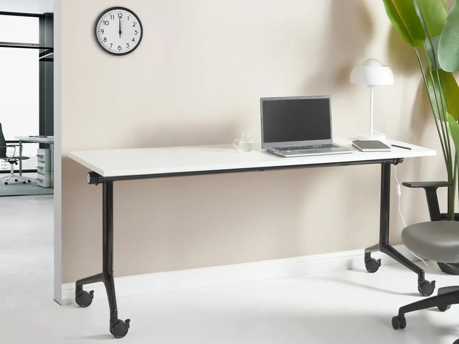 Scrivania pieghevole CAVI Bianco 180 cm 60 cm con ruote