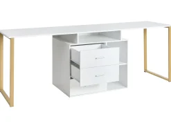 Scrivania regolabile ASHMORE Bianco 165/220 cm 55 cm