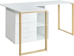 Scrivania regolabile ASHMORE Bianco 165/220 cm 55 cm