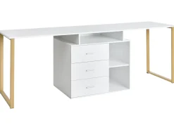 Scrivania regolabile ASHMORE Bianco 165/220 cm 55 cm