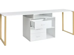Scrivania regolabile ASHMORE Bianco 165/220 cm 55 cm