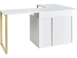 Scrivania regolabile ASHMORE Bianco 165/220 cm 55 cm