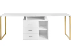 Scrivania regolabile ASHMORE Bianco 165/220 cm 55 cm
