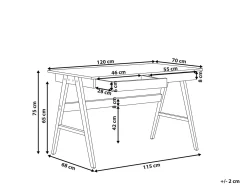 Scrivania SHESLAY Marrone chiaro 120 cm 70 cm con Cassetti