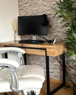 Scrivania VIDA Marrone chiaro 120 cm 55 cm con contenitore