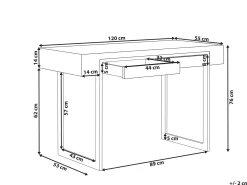 Scrivania VIDA Marrone chiaro 120 cm 55 cm con contenitore