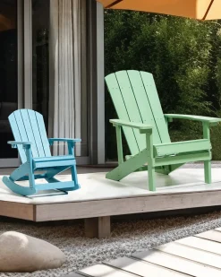 Sedia a dondolo da giardino per bambini ADIRONDACK Azzurro