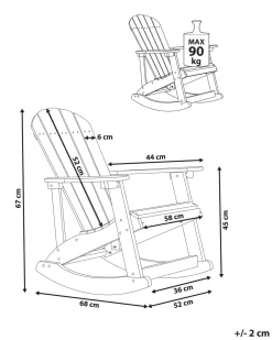 Sedia a dondolo da giardino per bambini ADIRONDACK Azzurro