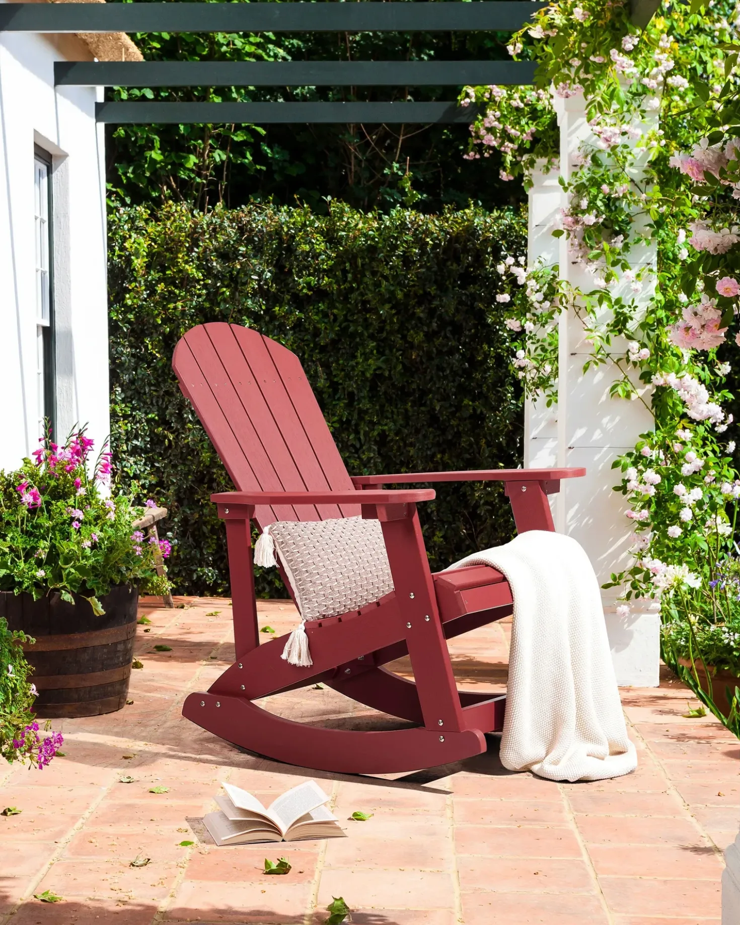 Sedia a dondolo da giardino ADIRONDACK Rosso
