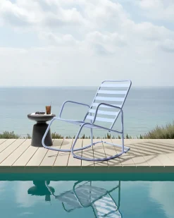 Sedia a dondolo da giardino TURI Metallo Azzurro