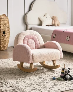 Sedia a dondolo per bambini Arcobaleno OMBO Bouclé Rosa pastello