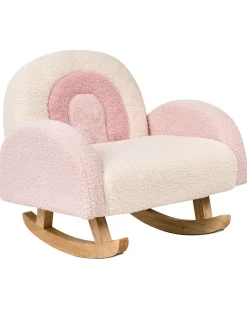 Sedia a dondolo per bambini Arcobaleno OMBO Bouclé Rosa pastello