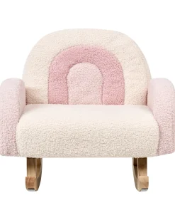 Sedia a dondolo per bambini Arcobaleno OMBO Bouclé Rosa pastello